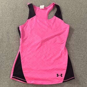 5/$15- Under Armour Vibrant Pink and Black Athletic Tank